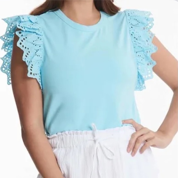 Tyler Böe Eyelet Flutter sleeve top. Medium. Nearly New - Picture 12 of 12